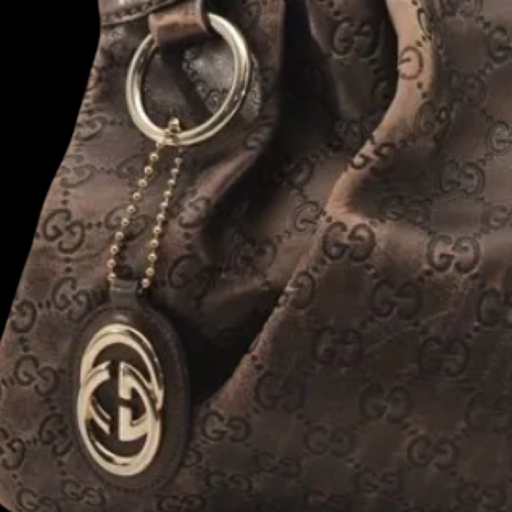 GUCCI Guccissima Sukey GG Leather Hobo Shoulder Satchel Tote π - Picture 5 of 15